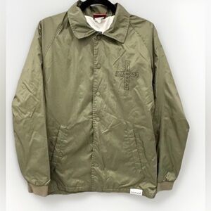 Diamond Supply Co. EUC Skater Life Cross Logo Jacket Green lined windbreaker SM